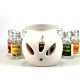 Keramik Duftlampe Set 11tlg. Aromalampe inkl. 10 Aromaöle a´10ml - Teelichtlampe Raumduft
