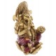 Ganesha Statue (16x10x8cm) aus Polyresin gold/rot Hinduismus  indien