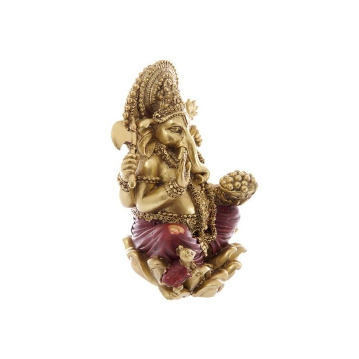 Ganesha Statue (16x10x8cm) aus Polyresin gold/rot Hinduismus  indien