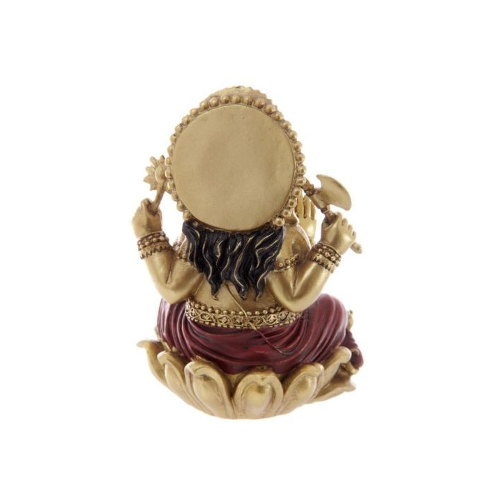 Ganesha Statue (16x10x8cm) aus Polyresin gold/rot Hinduismus  indien