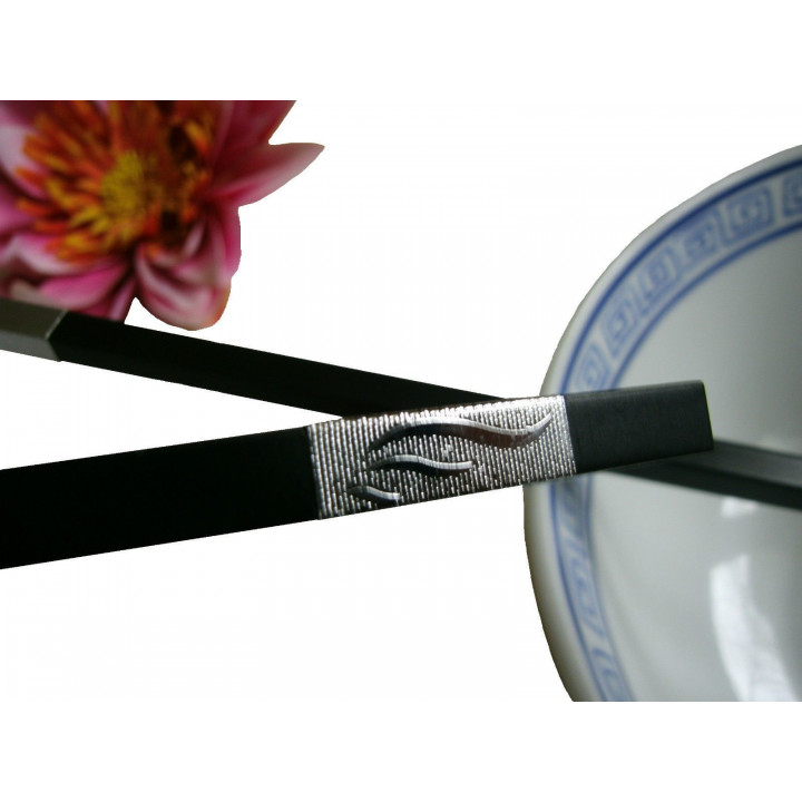 1 Paar Schwarze Metall Essstäbchen Silber oder Gold chopsticks Esstäbchen 2Stück
