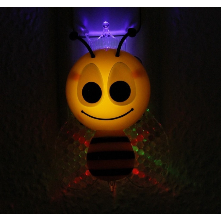 LED Nachtlicht Biene Schlummerlicht wechselt saft Farben Steckdosenlicht 220V/1 Watt Notlicht nachtlampe