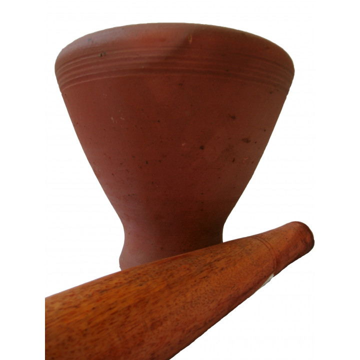 XL Laos Mörser mit Stößel 19 x 20cm sehr massiv stössel mörßer Handarbeit Sonderpreis