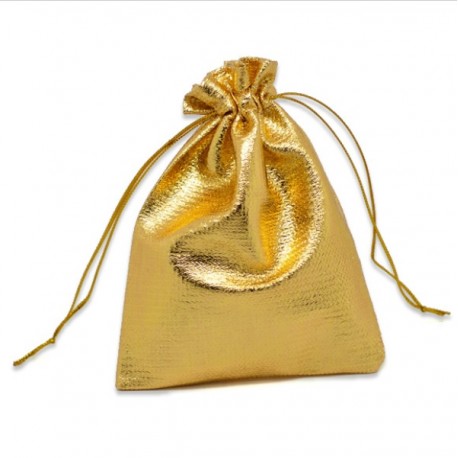 gold Schmuckbeutel (10cm x 12cm), Schmuckverpackung, Geschenkverpackung, Schmucksäckchen