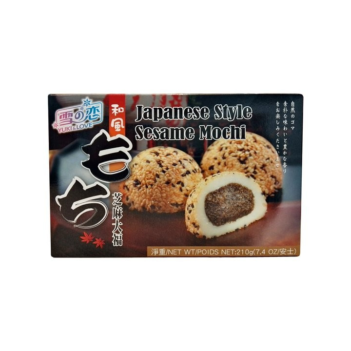 japanischer Reiskuchen Sesam Mochi 210g/6 Stück Spezialität Nachtisch Dessert