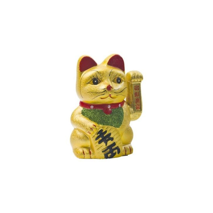 Winkekatze Glücksbringer 23x15cm + Batterien gratis Maneki Neko Feng Shui Katze