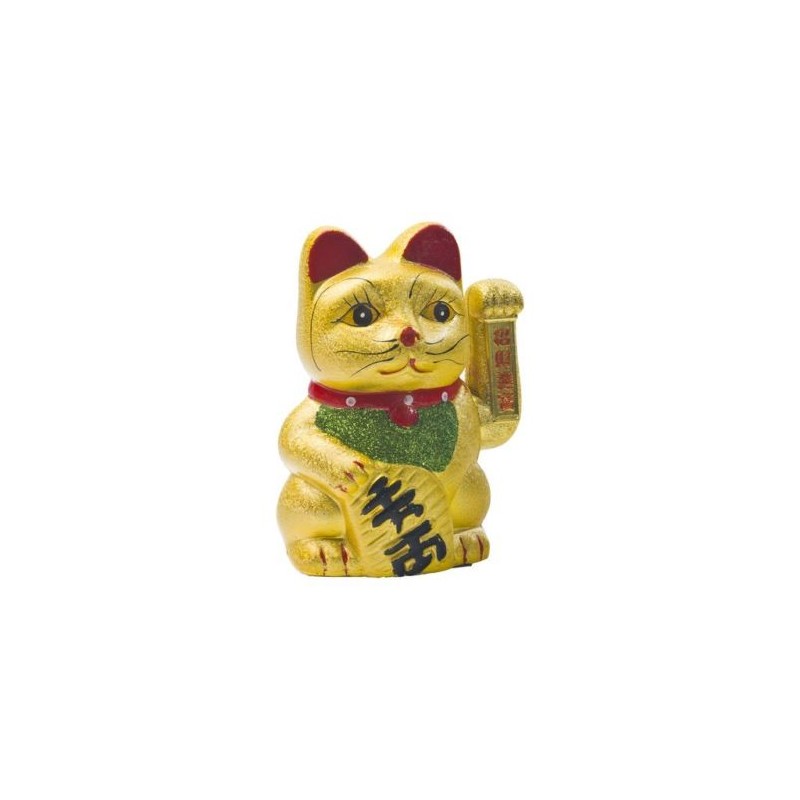 Winkekatze Glücksbringer 23x15cm Maneki Neko Feng Shui Katze Keramik 