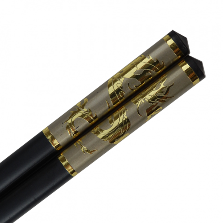 1 Paar Schwarze Metall Essstäbchen Silber oder Gold chopsticks Esstäbchen 2Stück