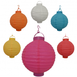 LED Lampion Ø 20cm - 4er Pack Papier-Laterne Gartenlampion