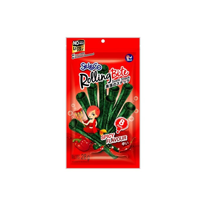 Chili Algensnack süß/scharf 28g knuspriger Seetang Meeresalge algenblätter nori rolls