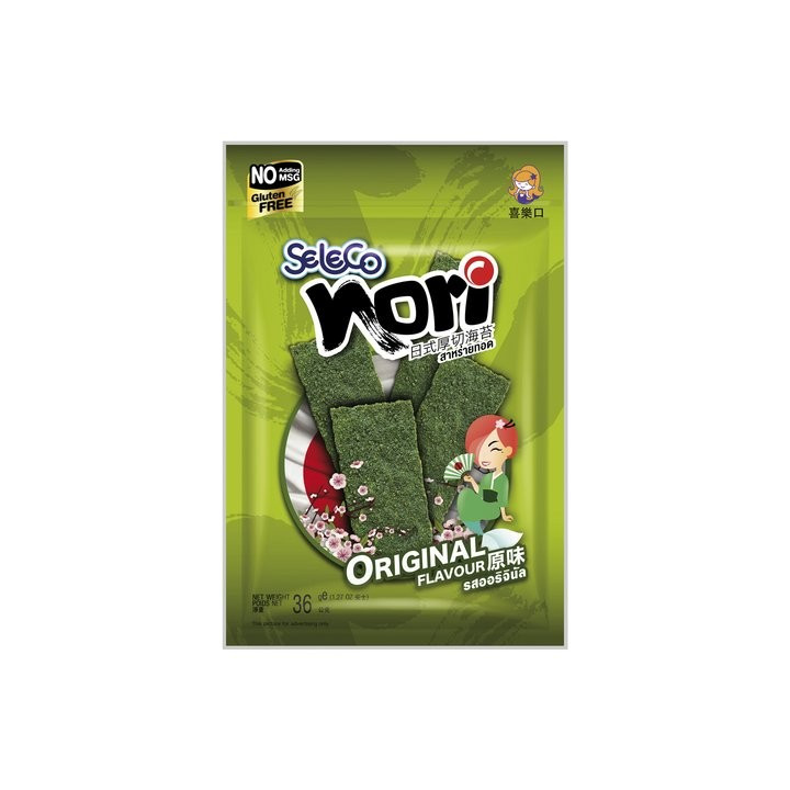 Algensnack 36g knuspriger Seetang Meeresalge algenblätter glutenfrei noriblätter herzhaft