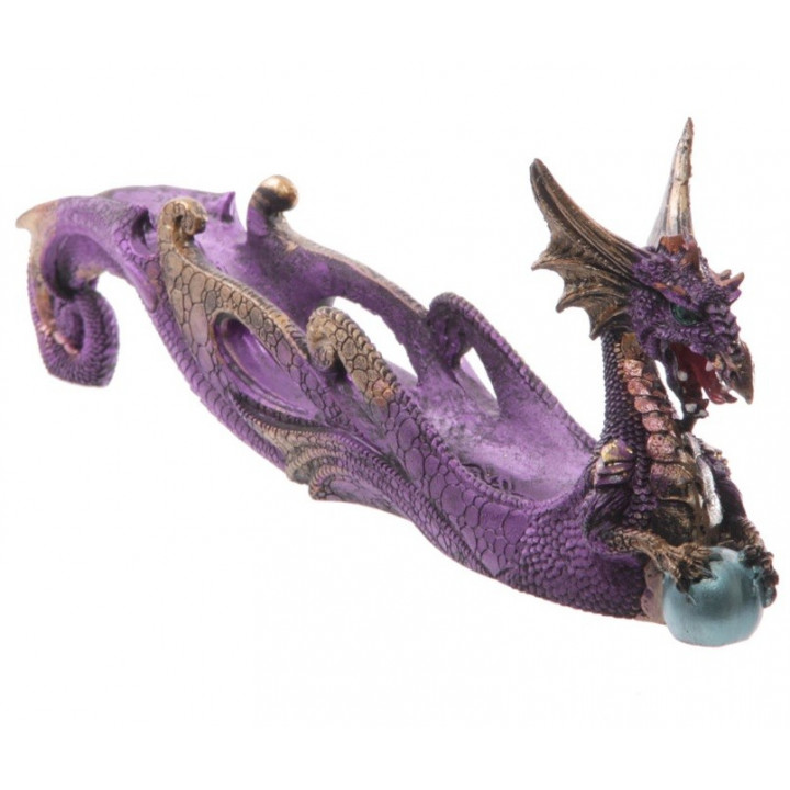 Räucherstäbchenhalter chinesischer Drache mit Kugel  (30,5cmx11cmx5cm) in 2 Farben aus Polyresin für Räucherstäbchen