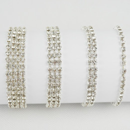 Glitzerarmband Strassarmband (L:17cm/Ø ca. 5 cm) für Damen in 4 Breiten
