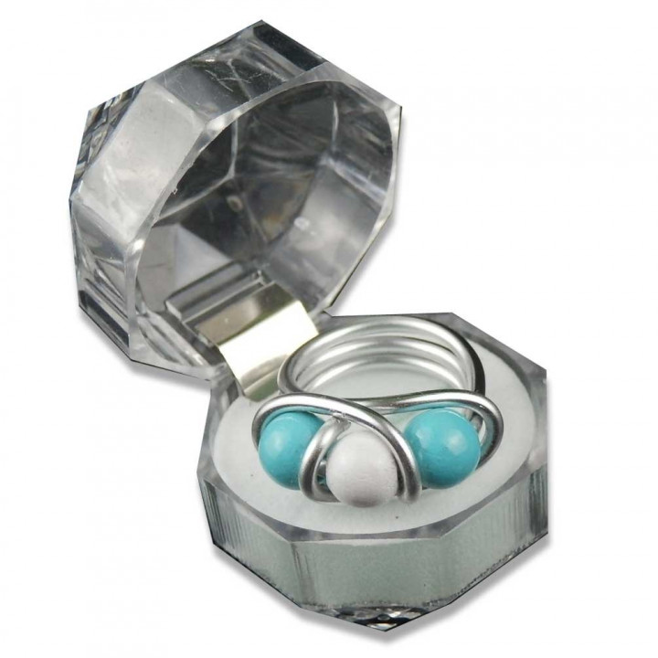 Diamant  Schmuckverpackung  (ca. L 3,7 cm x B 3,7 cm x H 3,7 cm)  Schmuckschachtel, Schmuckdose durchsichtig