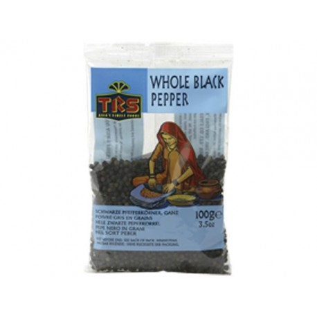 Schwarzer Pfeffer GANZ 100g Black Pepper Whole Pfefferkörner TRS
