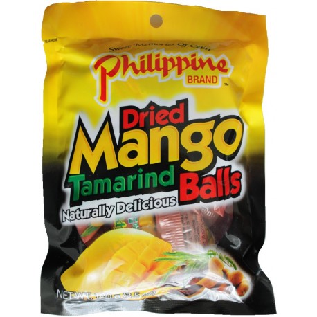 Mango Tamarinden Kugeln 100g Süßigkeit kandierte Mango Bällchen mit Tamarinde