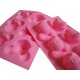 Maus Pralinenform Silikon Backform  rosa ca. 20,7cm x 14,8cm x3,1cm /6 Mäuse Eiswürfelform