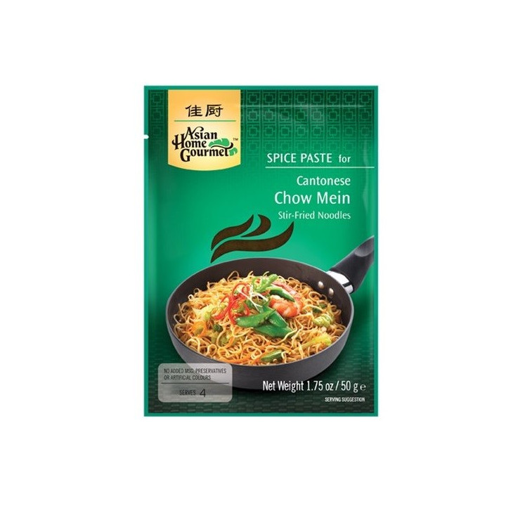 Chow Mein Cantonese Spice Paste Würzpaste mit Rezept gebratene Nudeln 4 Personen