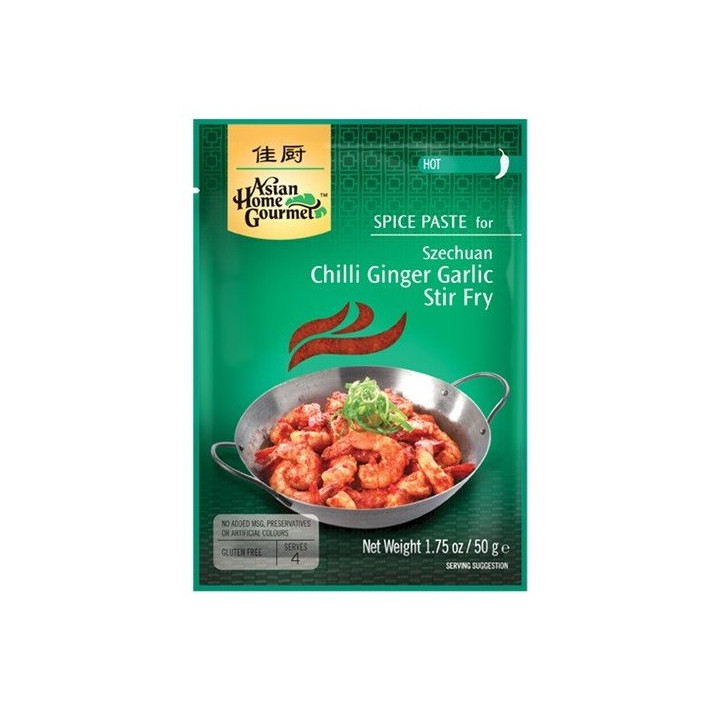 Szechuan Chili Ingwer Knoblauch Gewürzpaste Hot 4Pers. Chilli Ginger Garlic stir fry