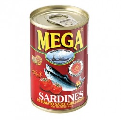 Sardinen in Tomatensauce mit Chili Scharf / Hot 155g MEGA Philippinen