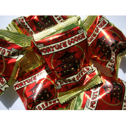 40 Glückskekse einzeln in Folie -fortune cookie- Weissagungen im Weizenkeks