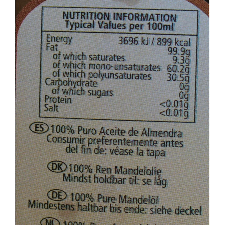 100% Mandelöl Speiseöl oder Hautpflege pures Almond Oil 300ml Kosmetik & Küche