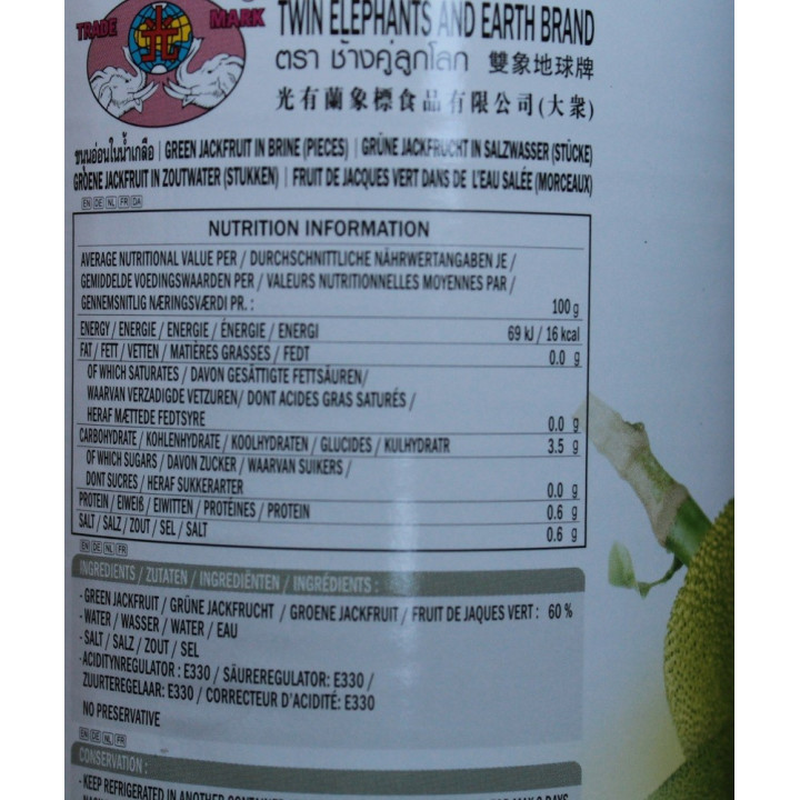 Jackfrucht in Wasser fleischersatz vegetarisch vegan grüne jackbaumfrucht 540g