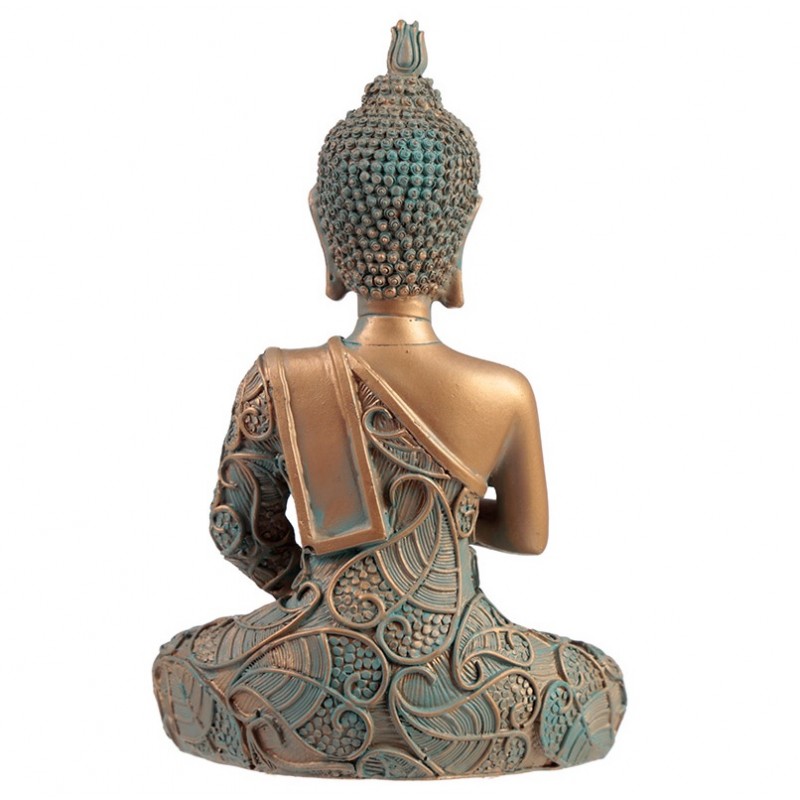 Buddha Figur thai budda Mudras Erleuchtung Shui 15cm Kupfer-Optik Feng HandGeste