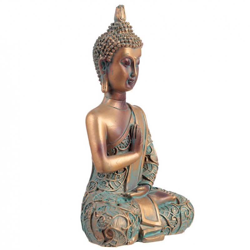 Buddha Figur thai Shui 15cm Mudras Feng HandGeste Kupfer-Optik budda Erleuchtung