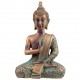 Buddha Figur thai budda Mudras HandGeste Erleuchtung Feng Shui Kupfer-Optik 15cm