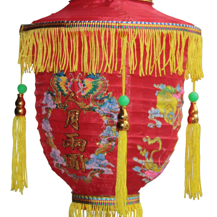 2 Laternen japanische chinesische asiatische Lampions Dekoration mit Quasten Lampenschirm