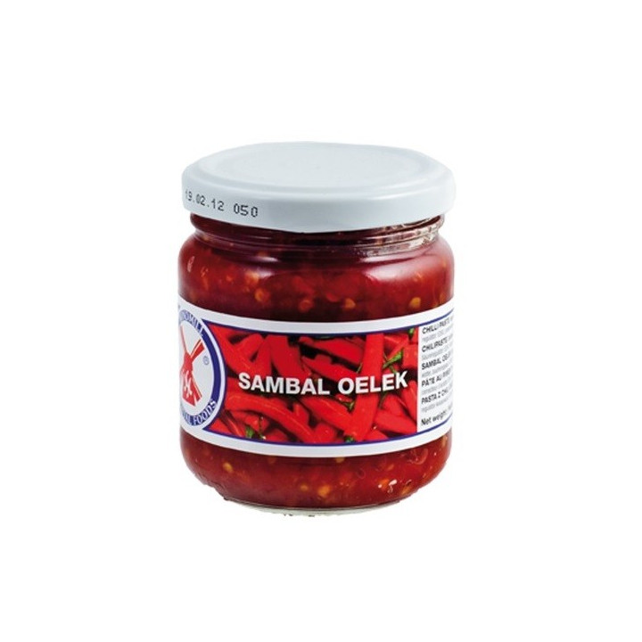 Sambal Oelek200g Glas, sehr scharfe Paste aus Chilischoten hot Chilli spicy chili olek