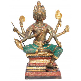 Brahma Gott der Schöpfung Bronze-Statue 19cm Buddha Buddhismus Hinduismus budda Ganesha Thailand