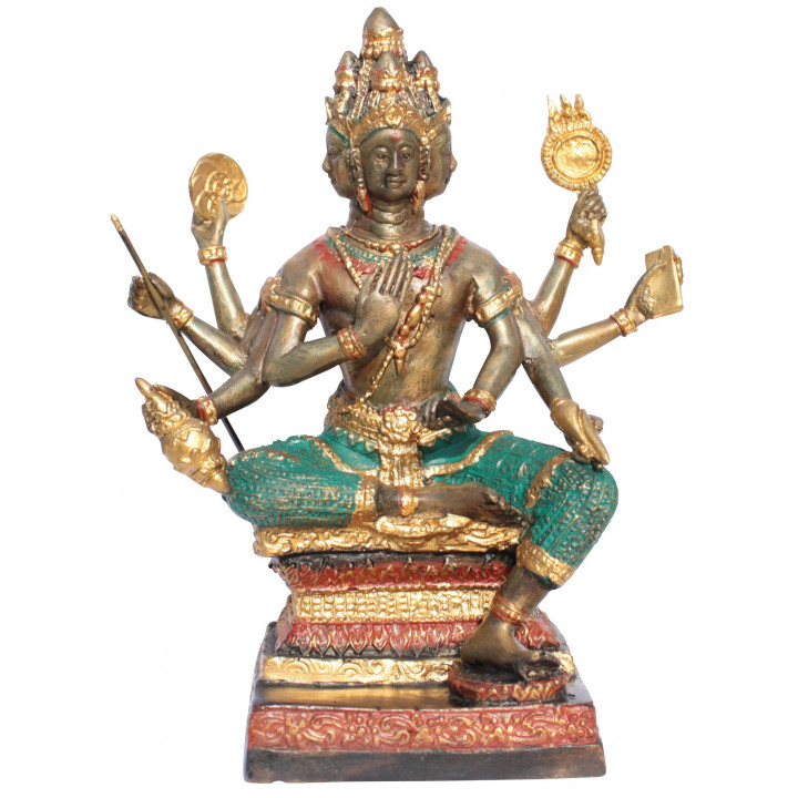 Brahma Gott der Schöpfung Bronze-Statue 19cm Buddha Buddhismus Hinduismus budda Ganesha Thailand