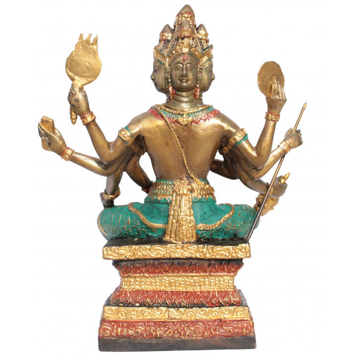 Brahma Gott der Schöpfung Bronze-Statue 19cm Buddha Buddhismus Hinduismus budda Ganesha Thailand