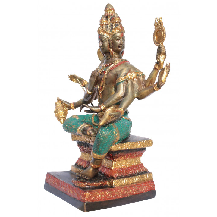 Brahma Gott der Schöpfung Bronze-Statue 19cm Buddha Buddhismus Hinduismus budda Ganesha Thailand
