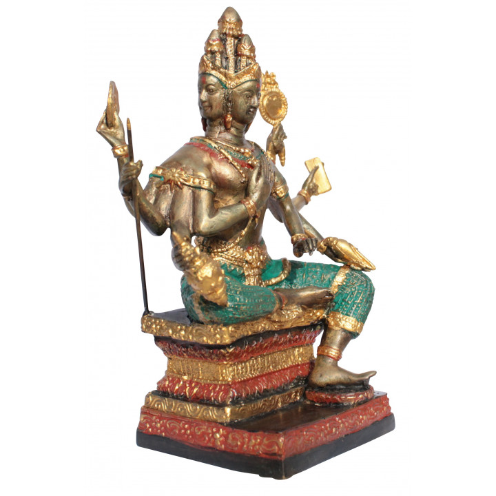 Brahma Gott der Schöpfung Bronze-Statue 19cm Buddha Buddhismus Hinduismus budda Ganesha Thailand