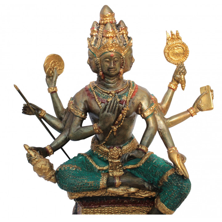 Brahma Gott der Schöpfung Bronze-Statue 19cm Buddha Buddhismus Hinduismus budda Ganesha Thailand