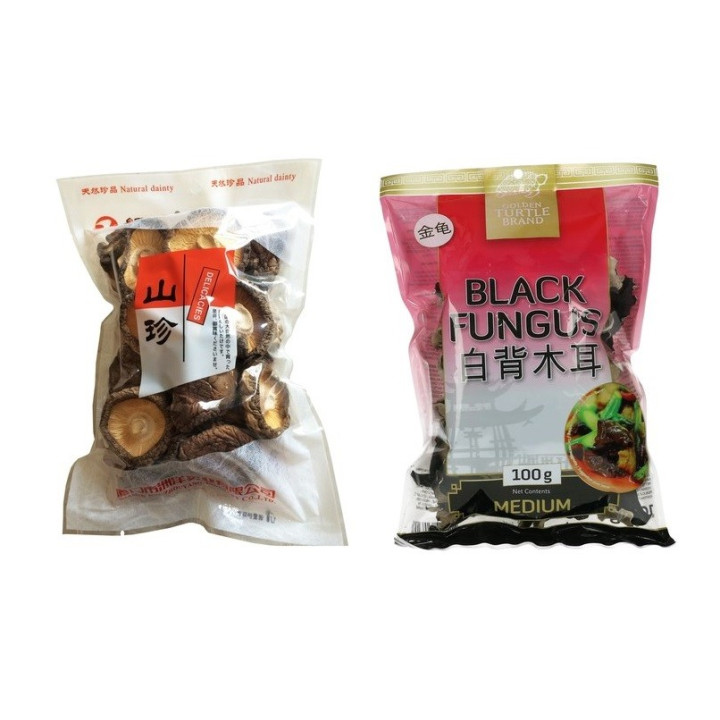 Pilze Mix 1x Shiitake + 1x Mu Err po ku poku schwarze pilze asiatische morcheln