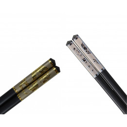 1 Paar Schwarze Metall Essstäbchen Silber oder Gold chopsticks Esstäbchen 2Stück