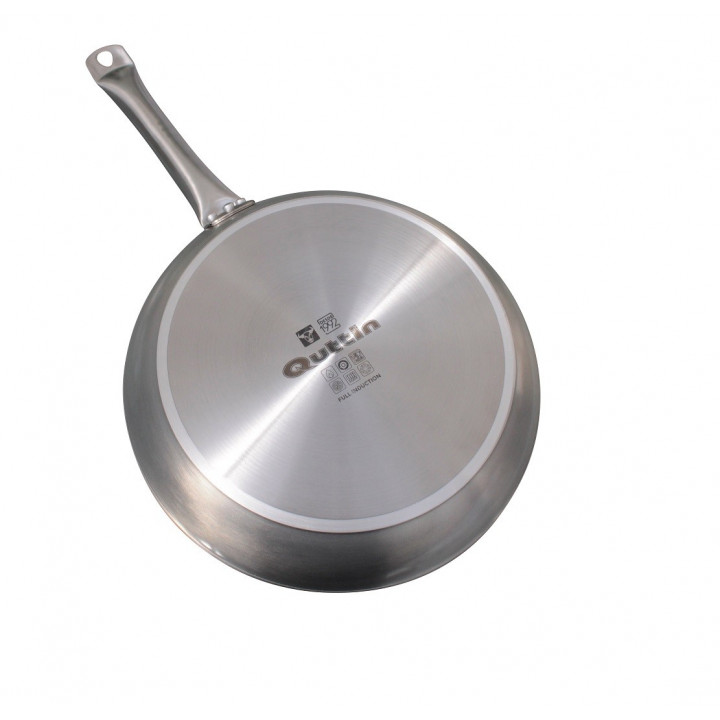 Pfanne antihaft Bratpfanne Ø28 cm (H: 5 cm) + Bambus Holzlöffel + Pfannenschutz Voll-Induktion
