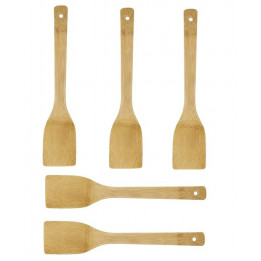 5x Holzlöffel Bambusholz 8mm dick Kochlöffel Holzspatel pfannenwender woklöffel