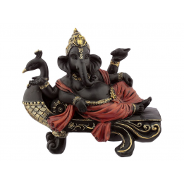 Ganesha auf Pfausofa Hinduismus Buddha Indien buddhismus ganescha auf Couch Figur 16x19cm