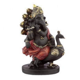 Ganesha mit Pfau Hinduismus Buddha Indien buddhismus ganescha Figur 21cm Feng Shui