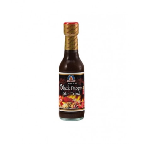 Schwarzer Pfeffer Sauce 250ml Black Pepper Sauce Stir Fried Woksauce mit 50% Pfefferanteil scharf