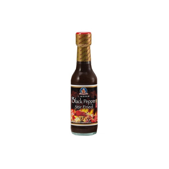 Schwarzer Pfeffer Sauce 250ml Black Pepper Sauce Stir Fried Woksauce mit 50% Pfefferanteil scharf