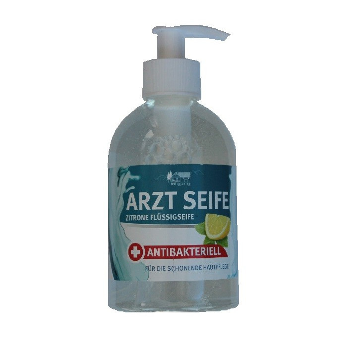 Arztseife 300ml Zitronen Flüssigseife Spenderflasche rückfettend für häufiges Waschen