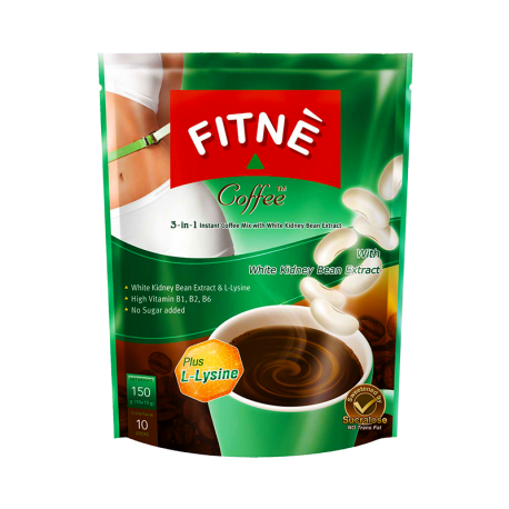 Kaffee FITNE mit L-Lysine + Weiße Kidney Bohnen Extrakt 150g Instant Coffee