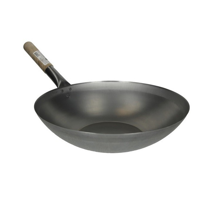 Wok 33cm flacher Boden Eisenwok Wokpfanne original asiatisch auch Gastronomie