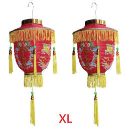2 Laternen japanische chinesische asiatische Lampions Dekoration mit Quasten Lampenschirm